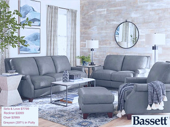Bassett Sofa & Loveseat Greyson (putty color) ALL LEATHER ! A Very Limited  opportunity to purchase this